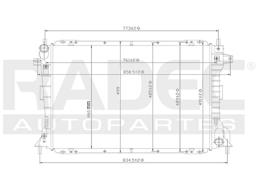 [220-1206-00] RADIADOR FD CROWN VICTORIA/GRAND MARQUIS/MERCURY 98-02 V8 4.6 LTS C/S AA STD 27 5/9X18X26MM ALUM SOLD POLAR