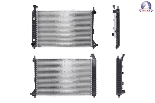[220-1228-06] RADIADOR FD MUSTANG 97-04 V6 3.8, 3.9 LTS C/S AA AUT C/GOLLETE 24 4/5X16 6/7X26MM ALUM SOLDADO POLAR