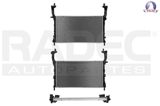 [220-1228-07] RADIADOR FD MUSTANG 15-23 L4 2.3 LTS C/AA STD 25 1/5X14 1/2X26MM ALUM SOLD POLAR