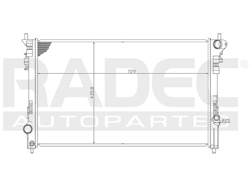 [220-1242-00] RADIADOR FD EDGE 07-14 V6 3.5, 3.7 LTS STD 28 3/4X17 1/4X26MM ALUM SOLD POLAR