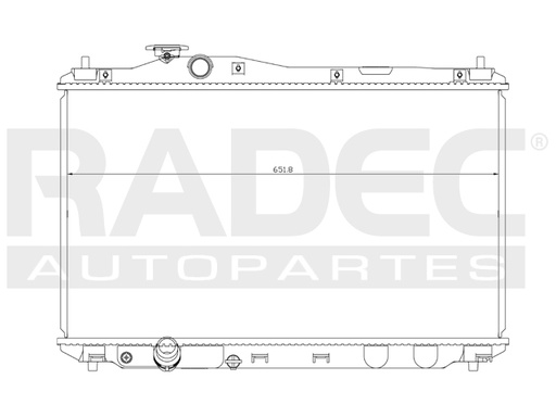 [220-1302-10] RADIADOR HD CIVIC/ILX 12-15 L4 1.8, 2.4 LTS TOMA INF LARGA DOBLE RANURA AUT C/S AA 14 3/4X26X16MM ALUM SOLD POLAR