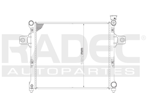 [220-1605-10] RADIADOR JP GRAND CHEROKEE/COMANDER 05-10 V6 3.0, 3.7 LTS/V8 4.7, 5.7, 6.1 LTS AUT C/S AA 23 1/7X20X26MM ALUM SOLD POLAR