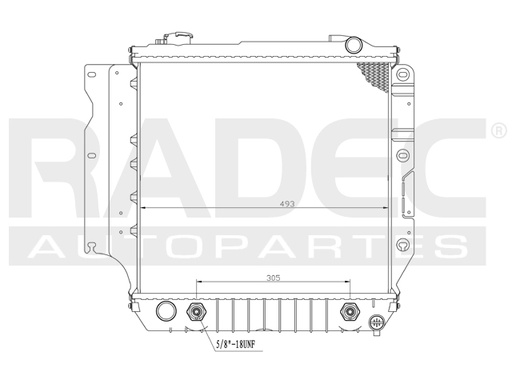 [220-1609-01] RADIADOR JP WRANGLER 04-06 RUBICON/SAHARA L4 2.4 LTS/V6 4.0 LTS AUT C/S AA 18X19 2/5X26MM ALUM SOLD POLAR
