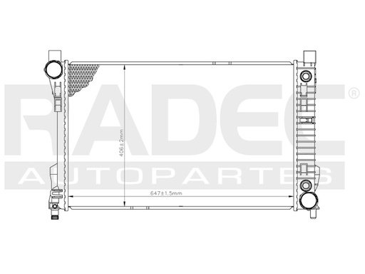 [220-2002-00] RADIADOR MC C320/C350/CLK 01-05 L4 V6 3.2, 3.5 LTS C/S AA AUT 25 3/5X15 2/3X26MM ALUM SOLD POLAR
