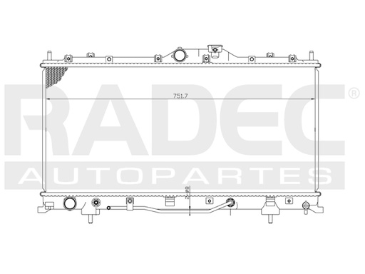 [220-2201-03] RADIADOR MT ECLIPSE 06-12 L4 2.4/V6 3.8 LTS C/AA AUT 13 7/9X29 5/6X16MM ALUM SOLD POLAR