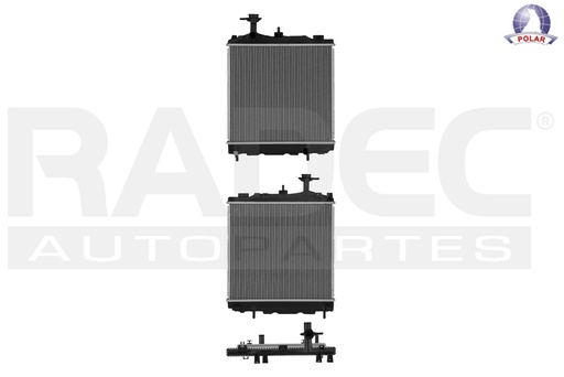 [220-2206-01] RADIADOR MT MIRAGE 15-20 L3 1.2 LTS STD/AUT CORTO 14 3/4X16 1/3X16MM ALUM SOLD POLAR