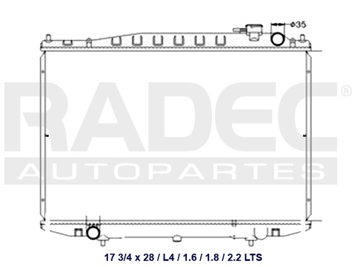 [220-2306-01] RADIADOR NS D22 07-11 L4 1.6/1.8/2.2i LT