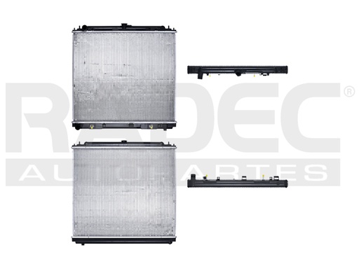 [220-2307-02] RADIADOR NS FRONTIER 05-19/NP300 09-14 L4 2.5 LTS/V6 4.0 LTS AUT C/S AA 23 1/2X27X26MM ALUM SOLD POLAR