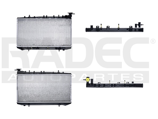[220-2321-03] RADIADOR NS TSURU III 92-17 L4 1.6, 2.0 LTS 2 HILERAS 1/2 C/S AA AUT 12 3/5X25 1/2X26MM ALUM SOLD POLAR