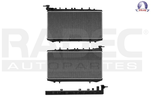 [220-2321-08] RADIADOR NS TSURU III 92-17  1.6, 2.0 LTS 8 VALVULAS STD C/S AA 12 1/2X25 5/16X16MM ALUM SOLD POLAR