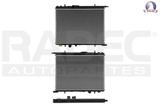 [220-2404-04] RADIADOR PG 307/PARTNER 03-10 16V 1.6, 2.0 LTS STD C/S AA 15X21 1/6X26 MM ALUM SOLD POLAR