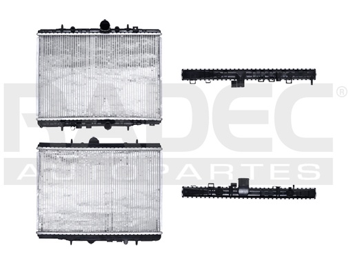[220-2405-00] RADIADOR PG 406 95-07 L4 2.0 LTS C/AIRE ACONDICIONADO ESTANDAR