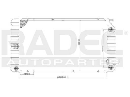 [220-2504-00] RADIADOR PT GRAND AM 94-98 L4 2.2/V6 3.1 LTS AUT C/S AA 26X15X26MM ALUM SOLD POLAR