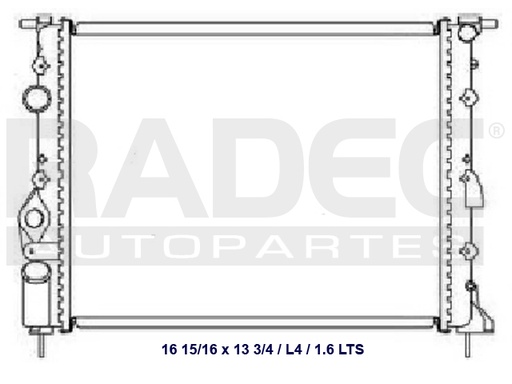 [220-2601-01] RADIADOR RN CLIO/KANGOO/MEGANE 04-09 L4/