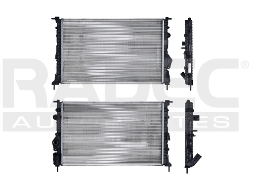 [220-2604-00] RADIADOR RN MEGANE/SCENIC 95-97 L4 1.4/1.6/2.0 LTS S/AIRE ACONDICIONADO ESTANDAR