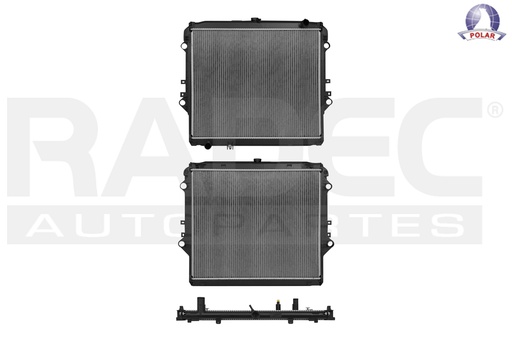 [220-3007-01] RADIADOR TY HILUX 16-22 L4 2.7 LTS GAS C/S AA STD 21 2/3X25 4/5X26MM ALUM SOLD POLAR