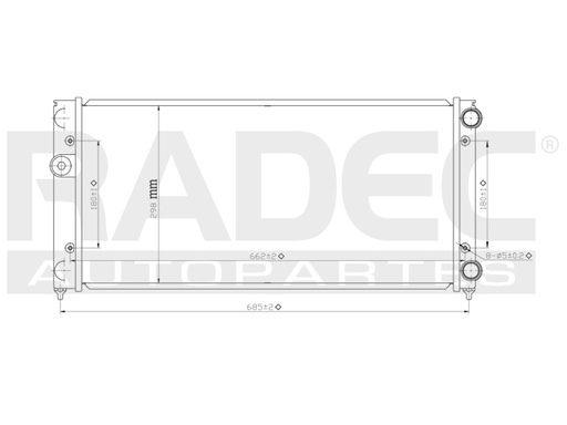 [220-3111-01] RADIADOR VW GOLF/JETTA 91-97 L4 1.8, 2.0 LTS STD C/AA 24 1/2X12 1/8X34MM ALUM MEC POLAR