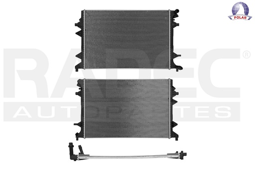 [220-3112-10] RADIADOR VW JETTA HYBRID 13-16 L4 1.4/PASSAT TDI L4 2.0 LTS C/S AA STD 24 5/7X17 1/3X16MM ALUM SOLD POLAR