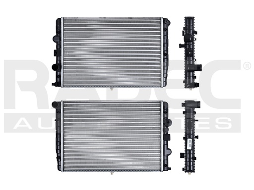 [220-3115-00] RADIADOR VW POINTER 97-10 L4 1.6, 1.8, 2.0 LTS S/AA STD 18 1/2X13 2/5X34MM ALUM MEC VALEO