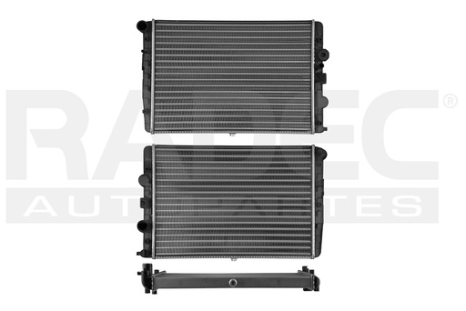 [220-3115-03] RADIADOR VW POINTER 97-10 L4 1.6, 1.8, 2.0 LTS S/AA STD 18 1/2X13 2/5X23MM ALUM MEC NAC