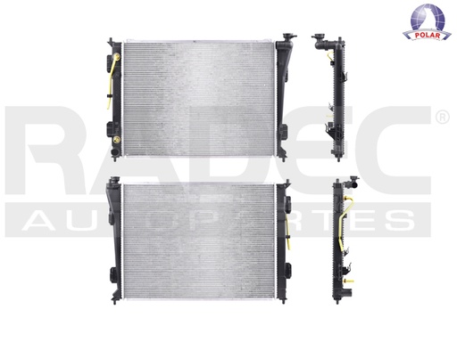 [220-3403-00] RADIADOR HY SONATA 11-14 L4 2.4/V6 3.3 LTS C/AA AUT 25X18 5/6X16MM ALUM SOLD POLAR