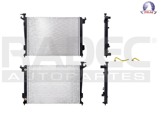 [220-3502-00] RADIADOR KI SPORTAGE 11-16 L4 2.0, 2.4 LTS C/S AA AUT 25 1/5X18 5/6X16MM ALUM SOLD POLAR