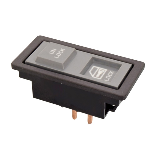 [222-0699-17] CONTROL ELECTRICO CV BLAZER (S10)/CHEYENNE/S10/SILVERADO/PICK UP 92-94  DE SEGURO 5 PINS RECTANGULADO 1 TECLA GRIS 12VCC TIPO ORIGINAL    