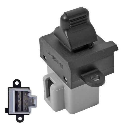 [222-0912-01] CONTROL ELECTRICO DG NEON 00-01  DE ELEVADOR 8 PINS 1 TECLA NEGRO BASE GRIS 12VCC MANIJAUTO    