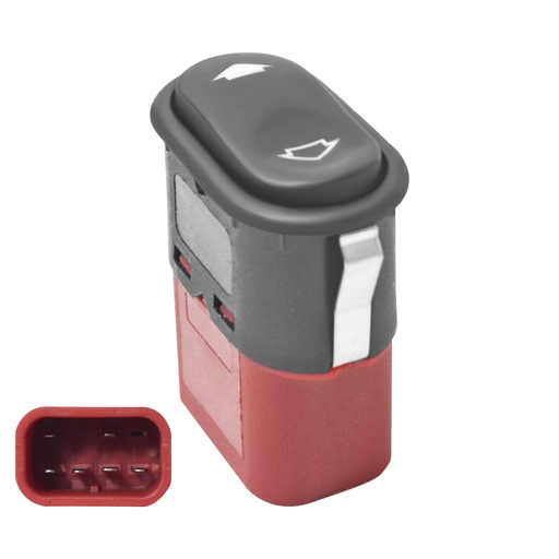 [222-1208-03] CONTROL ELECTRICO FD ECOSPORT 04-07/FIESTA 03-10  DE ELEVADOR 6 PINS 1 TECLA NEGRO 12VCC MANIJAUTO    