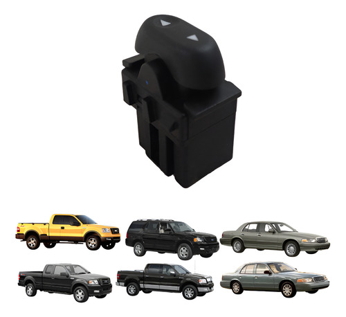 [222-1299-06] CONTROL ELECTRICO FD F-150/F-250/LOBO 04-08/EXPEDITION 03-06/GRAND MARQUIS 03-08/CROWN VICTORIA 03-11  LC MARK LT 06-08  FD PICK UP 04-08  DE ELEVADOR 5 PINS 1 TECLA NEGRO 12VCC MANIJAUTO    