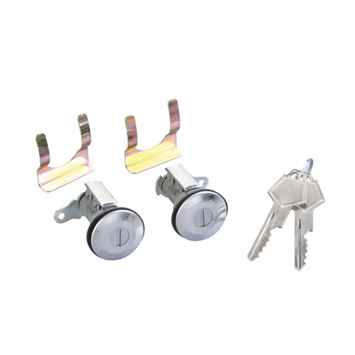 [224-0999-00] CILINDRO PARA PUERTA DG PICK UP 70-93/CARAVAN  CR VOYAGER 84-90  JUEGO METAL CROMADO CUB Derecho/Izquierdo   