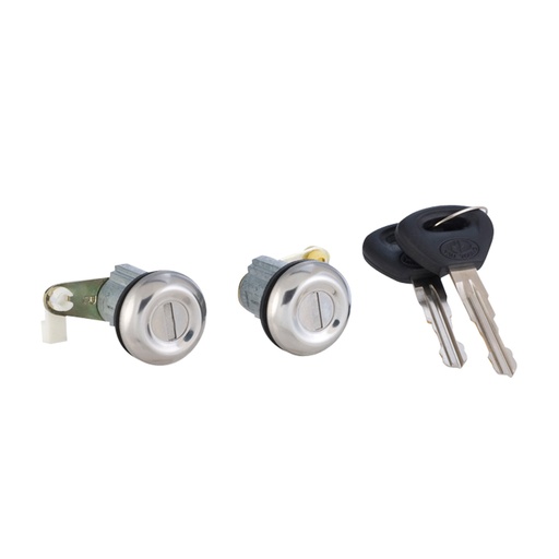 [224-1905-00] CILINDRO PARA PUERTA MZ B1600/B2400 80-89/B2000/B2200 86-93  JUEGO METAL CROMADO TIPO ORIGINAL    