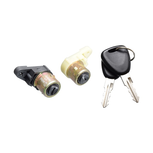 [224-2602-00] CILINDRO PARA PUERTA RN KANGOO 04-18  CON LLAVE JUEGO 2 PIEZAS METAL NEGRO MANIJAUTO Derecho/Izquierdo   