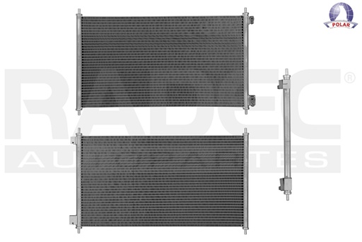 [228-1301-03] CONDENSADOR DE AIRE HD ACCORD 98-02 V6 3.0 LTS AUT/STD S/SECADOR 24 4/5X13 5/7X16MM ALUM SOLD POLAR