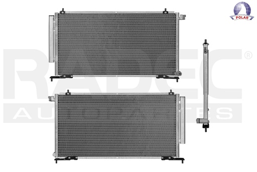 [228-1303-02] CONDENSADOR HD CR-V 02-06 L4 2.4 LTS C/SECADOR 27 1/5X14X16MM ALUM SOLD POLAR