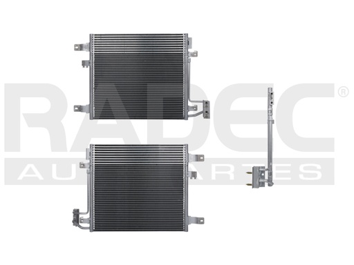 [228-1609-02] CONDENSADOR DE AIRE JP WRANGLER 07-11 V6 3.8 LTS AUT/STD S/SECADOR C/ENFR DE ACEITE 19 2/7X17 7/8X16MM ALUM SOLD POLAR