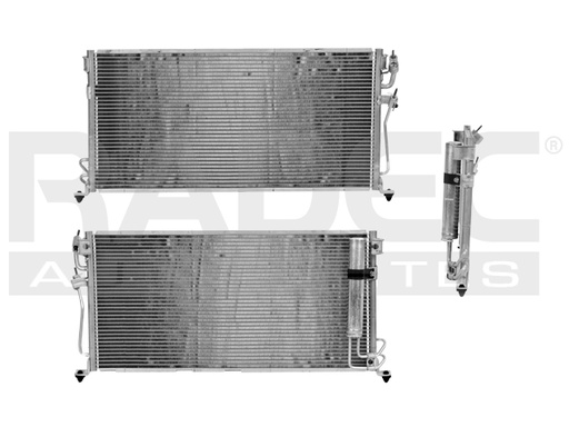 [228-2205-01] CONDENSADOR DE AIRE MT LANCER 01-03 L4 2.0 LTS AUT/STD C/SECADOR 27 7/16X12 15/16X19MM ALUM SOLD POLAR