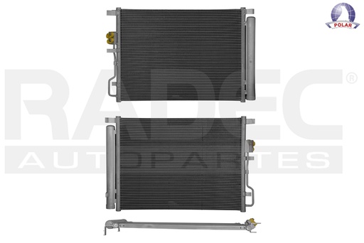 [228-3502-00] CONDENSADOR KI SPORTAGE 17-22 L4 2.0, 2.4 LTS AUT C/SECADOR 20 2/7X14 7/8X16MM POLAR