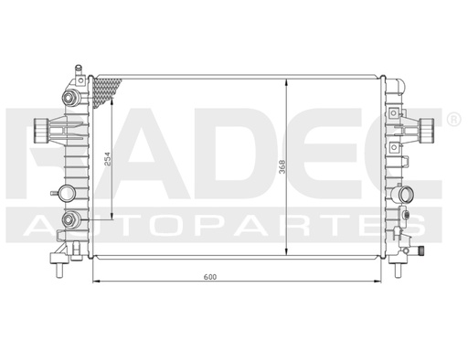 [230-0601-01] RADIADOR CV ASTRA 04-08 L4 1.8, 2.0, 2.4 LTS AUT C/S AA 23 5/8X14X23MM ALUM MEC POLAR