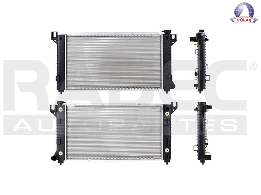 [230-0703-03] RADIADOR CR CARAVAN/TOWN COUNTRY 96-00 L4/V6 3.0 LTS C/S AA AUT TOMA CRUZADA 26X14 6/7X34MM ALUM MEC POLAR