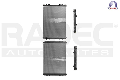 [269-3801-01] RADIADOR FR COLUMBIA SERIES 98-06 L6 7.2, 8.5, 10.3, 11.1, 12.0  LTS STD TOMAS CRUZADAS 42X30 5/8X56MM ALUM PLASTICO POLAR