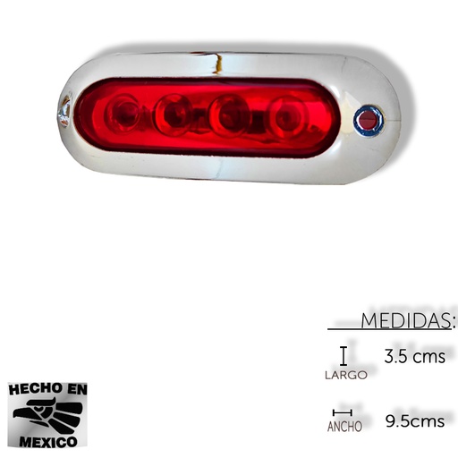 [ALEM383FR] PLAFON LATERAL KENWORTH CROMADO FIJO 4 L