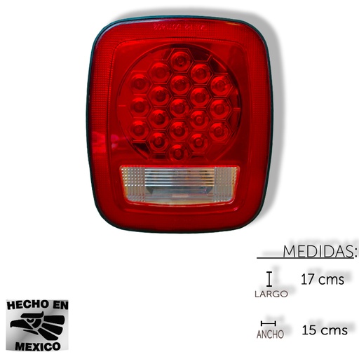 [ALEM412C] CALAVERA CUADRADA TIPO JEEP 23 LED C/EST