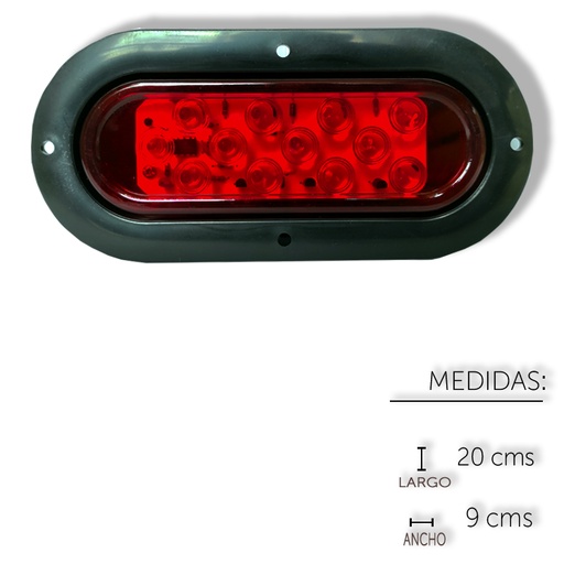 [ALEM422MR] PLAFON OVALADO 12 LEDS ROJO MOVIMENTO