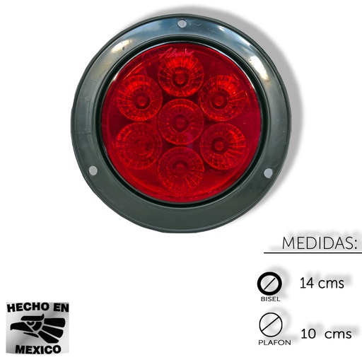 [ALEM441MR] PLAFON REDONDO 4" 7 LEDS MOVIMIENTO ROJO