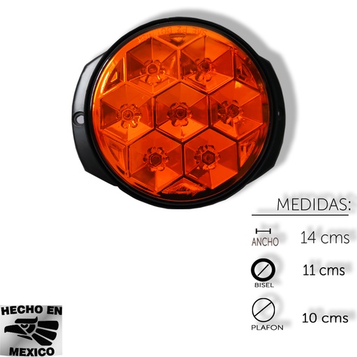 [ALEM448MA] PLAFON REDONDO 4 7 LEDS PANAL AMBAR C/MO
