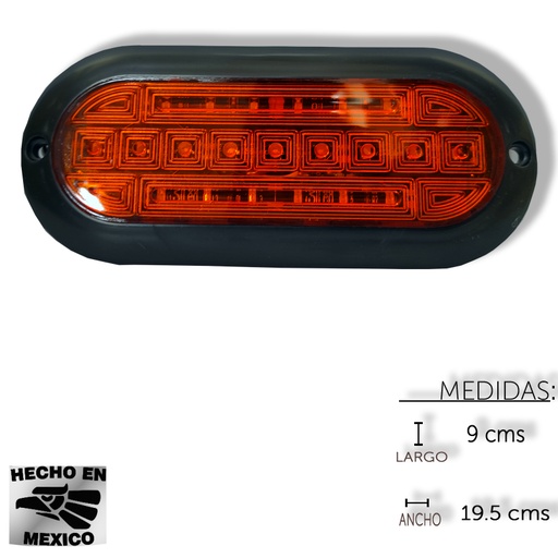 [ALEM455FA] PLAFON OVALADO 21 LEDS AMBAR FIJO PLASMA