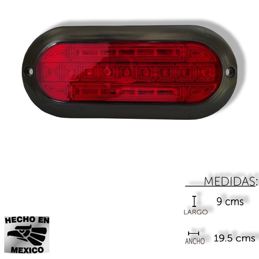 [ALEM455FR] PLAFON OVALADO 21 LEDS ROJO FIJO PLASMA