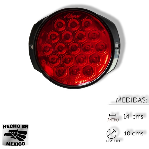 [ALEM465-CR] PLAFON TUCAN 4"  SOBREPONER LED 19 ROJO