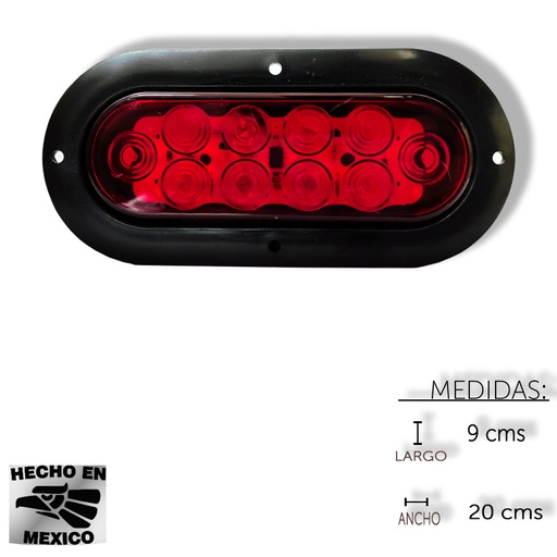[ALEM499MR] PLAFON OVALADO 10 LED C/MOVIMIENTO ROJO 